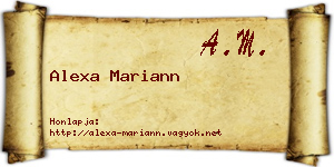 Alexa Mariann névjegykártya