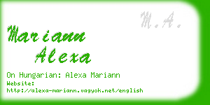 mariann alexa business card